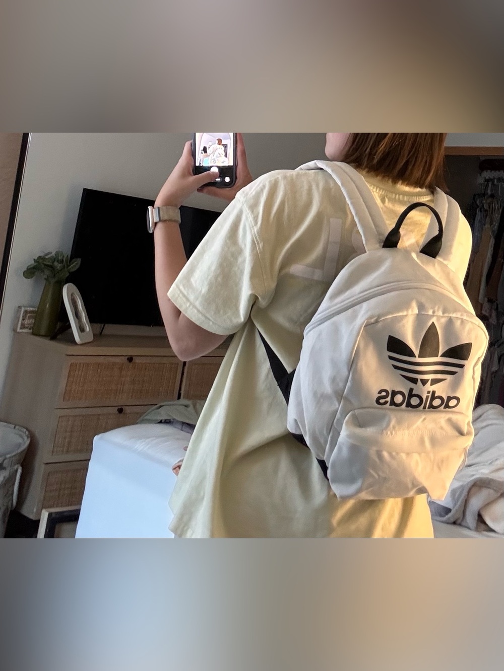 Adidas Originals Small National Backpack, Mini backpack, white, trefoil - Picture 6 of 6